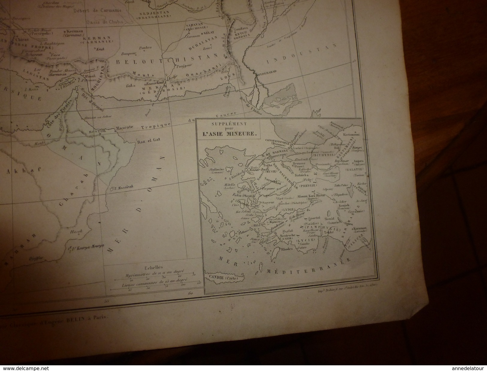 1861 Carte Géographique Physique Et Politique ASIE OCCIDENTALE Comparée Entre Méditerranée Et Indus;par Drioux Et Leroy - Geographical Maps