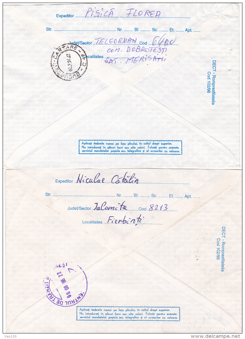 BV6801  ERROR OF COLOUR, RARE COVERS STATIONERY,1996 ROMANIA. - Abarten Und Kuriositäten