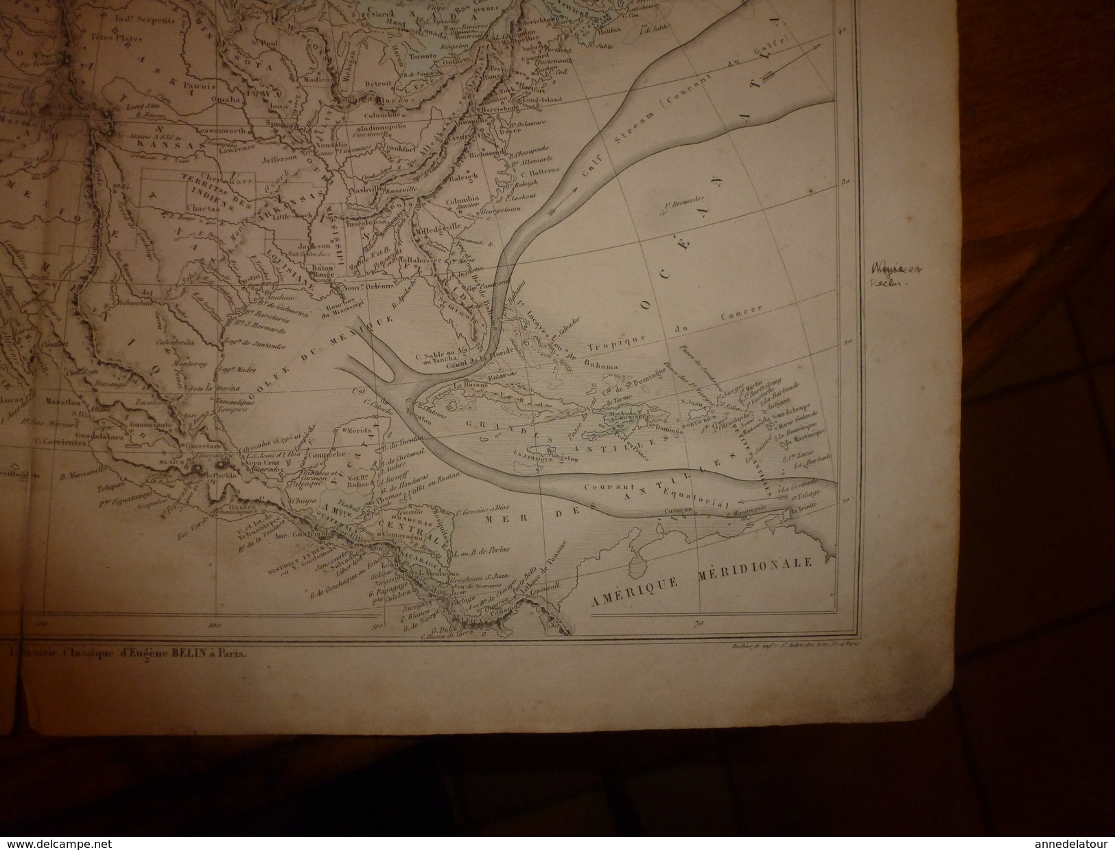 1861 Carte Géographique Physique Et Politique AMERIQUE Du NORD (USA Et CANADA) ; Par Drioux-Leroy; Gravure De Jenotte - Landkarten