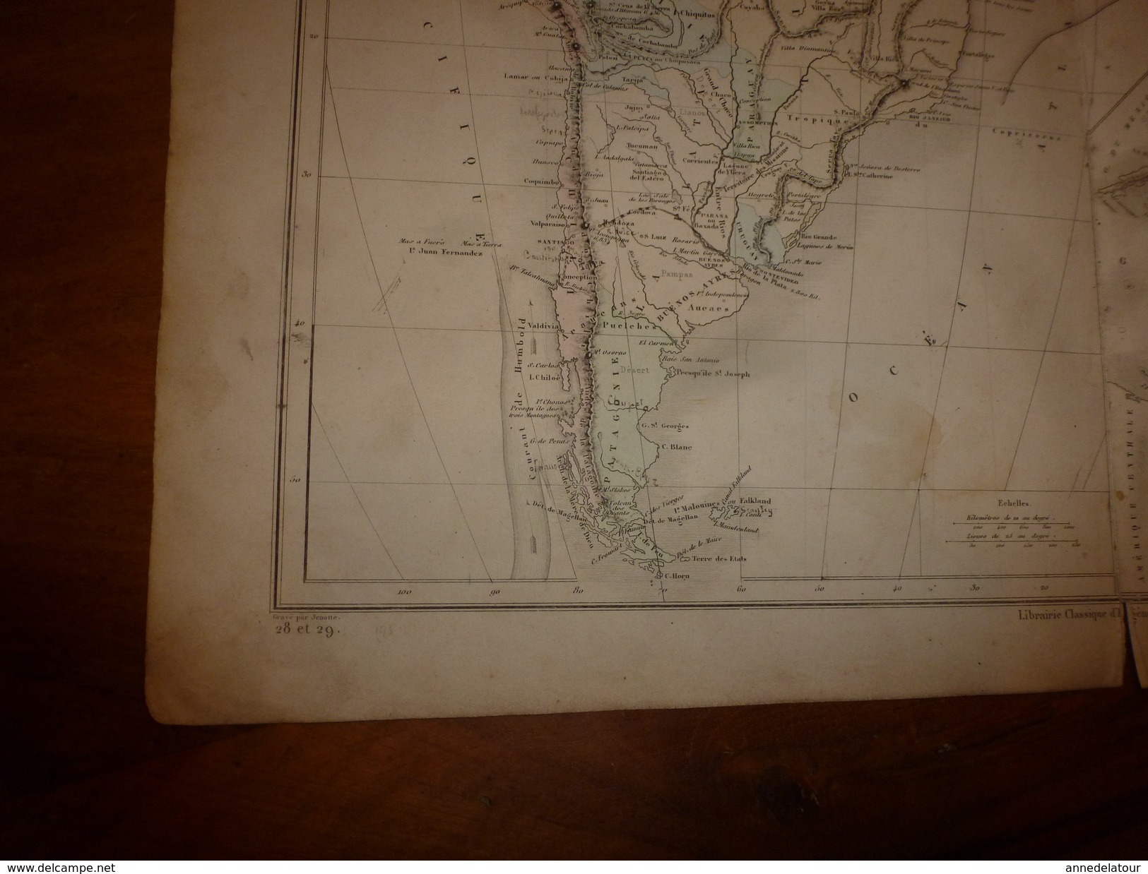 1861 Carte Géographique Physique Et Politique AMERIQUE Du SUD ; ANTILLES ; Par Drioux-Leroy; Gravure De Jenotte - Geographical Maps