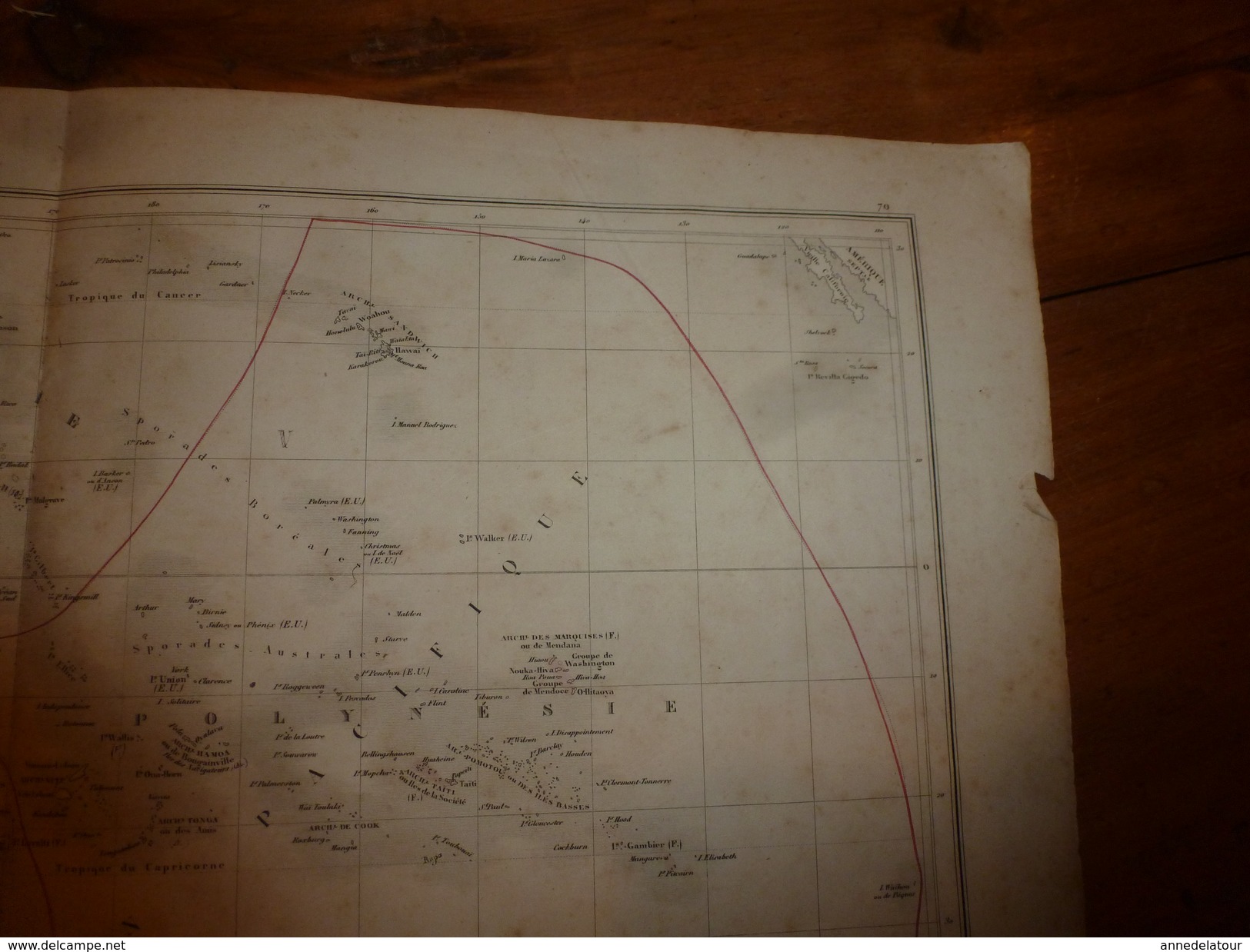 1861 Carte Géographique Physique Et Politique OCEANIE (Australie,Nlle- Zelande,Poynésie);par Drioux-Leroy; Grav Jenotte - Geographical Maps