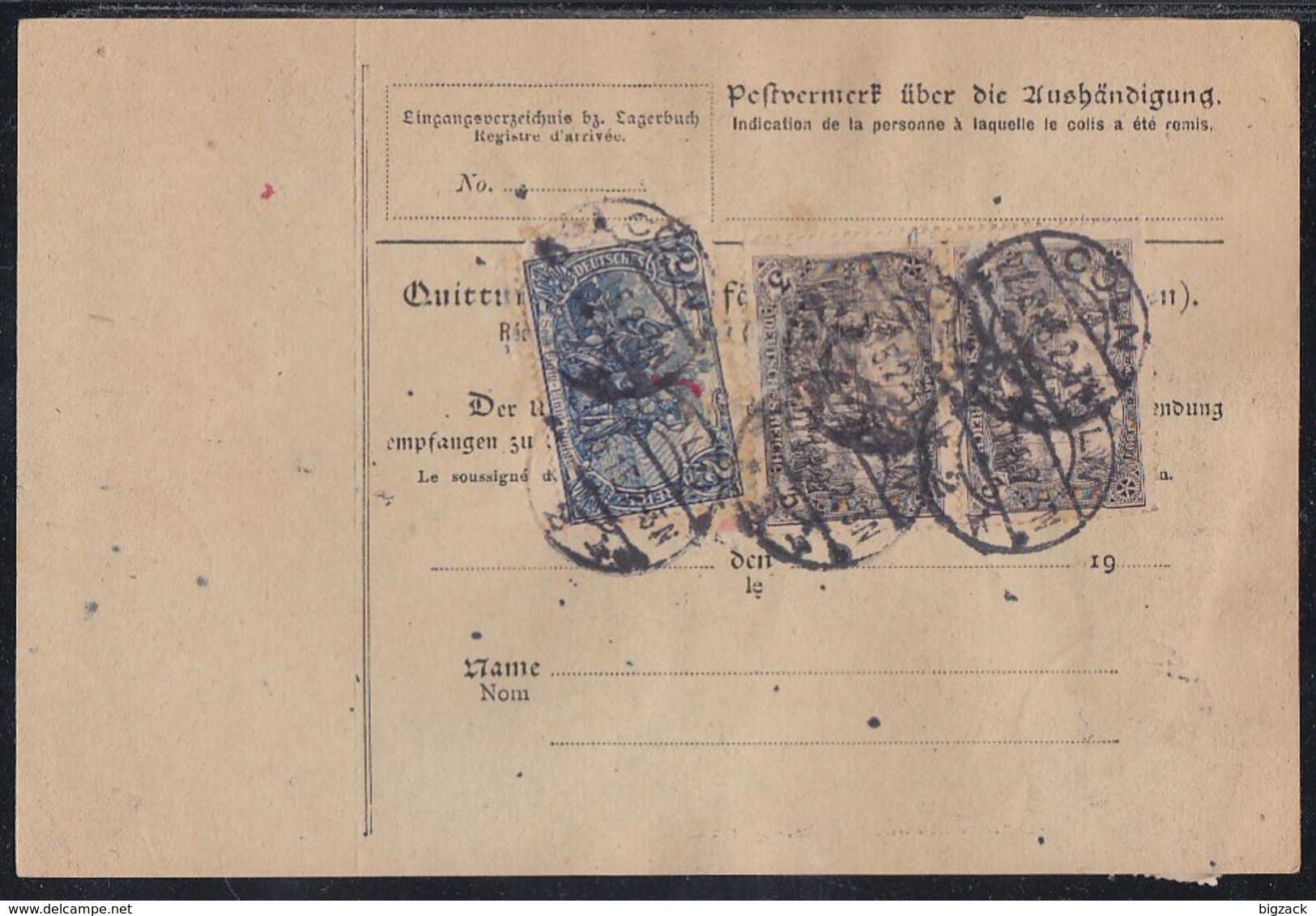 DR Paketkarte Eilbote Mif Minr.92, 95, 2x 96 Cöln 22.5.15 Gelaufen In Die Schweiz - Briefe U. Dokumente