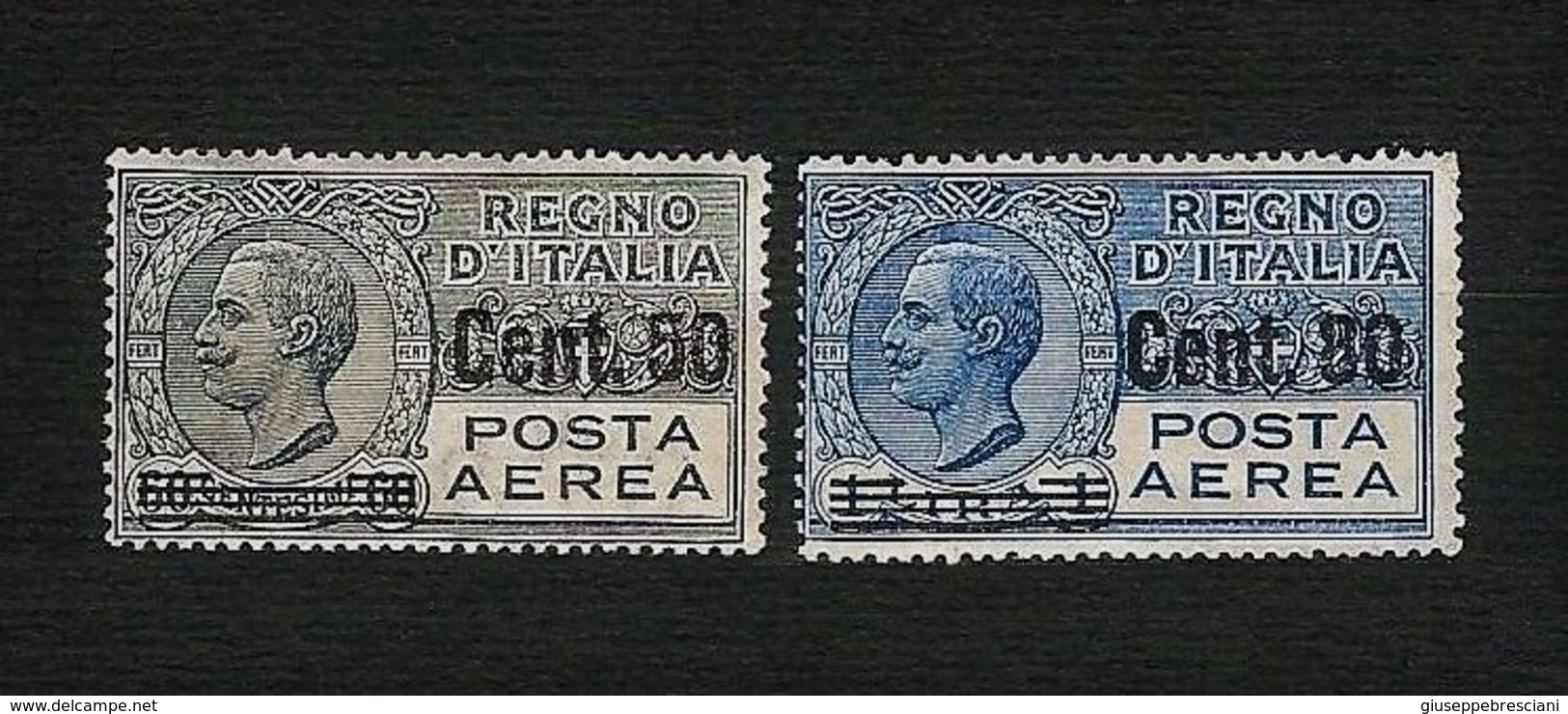 ITALIA 1927 - Posta Area - Tipo Leoni Soprastampati - MH - Sa A8-A9 - Marcophilie (Avions)