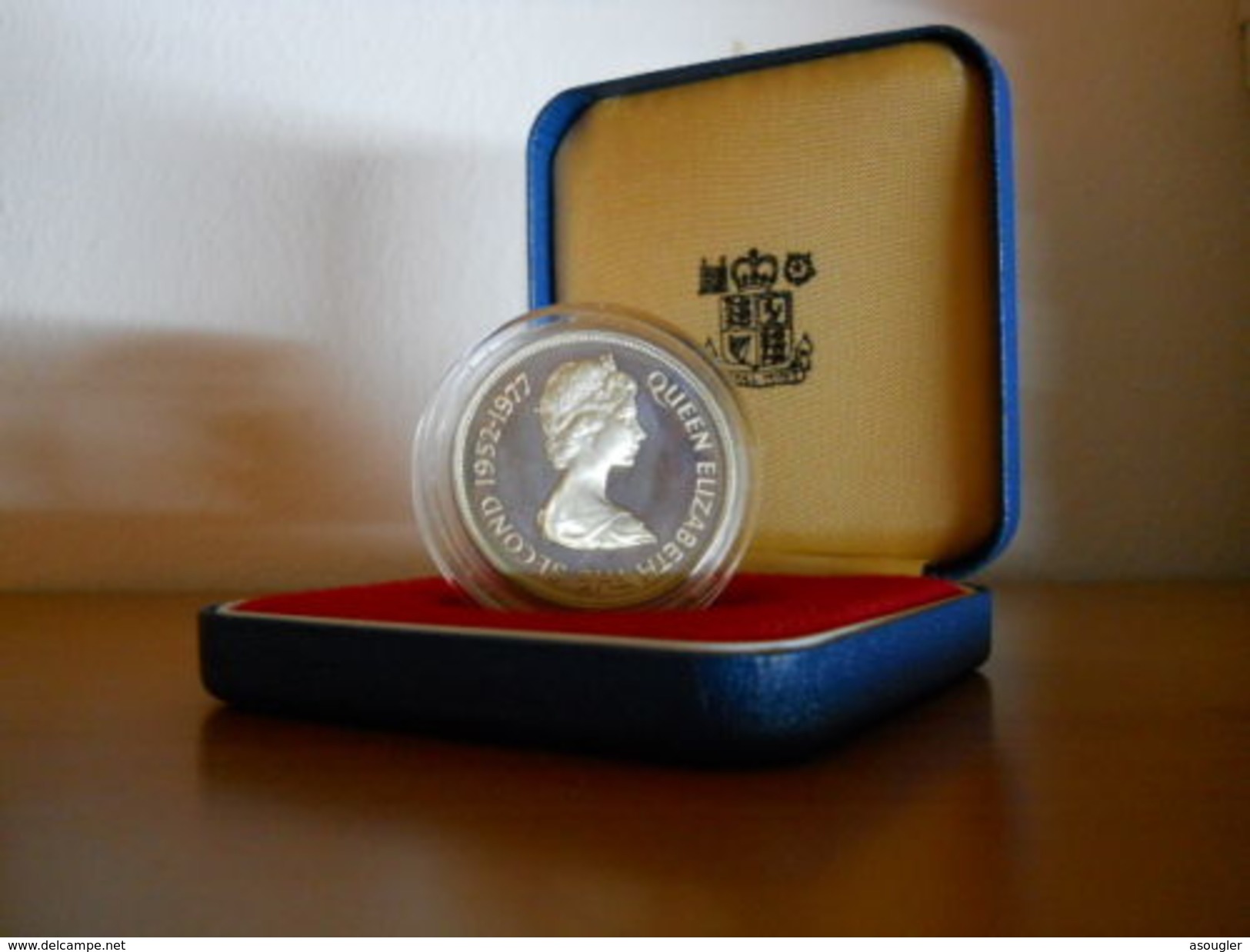 GUERNSEY 25 PENCE 1977 SILVER PROOF "1952-1977 SECOND QUEEN" - Guernsey