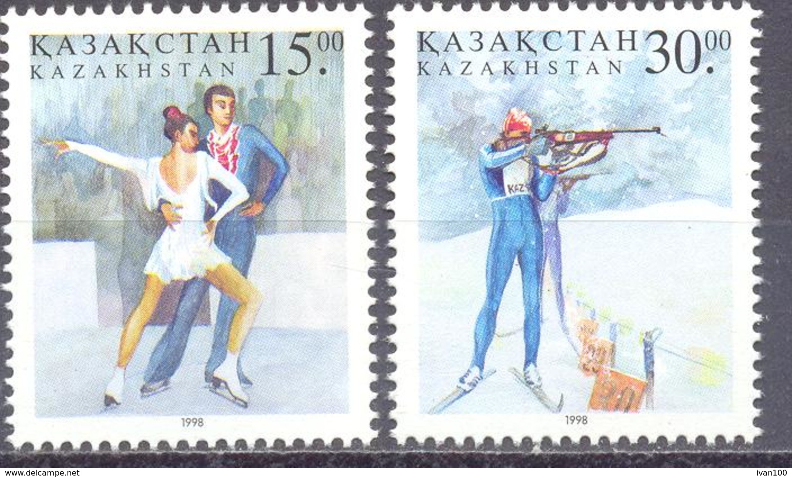 1998. Kazakhstan, Olympic Games Nagano 1998, 2v, Mint/** - Kazakistan