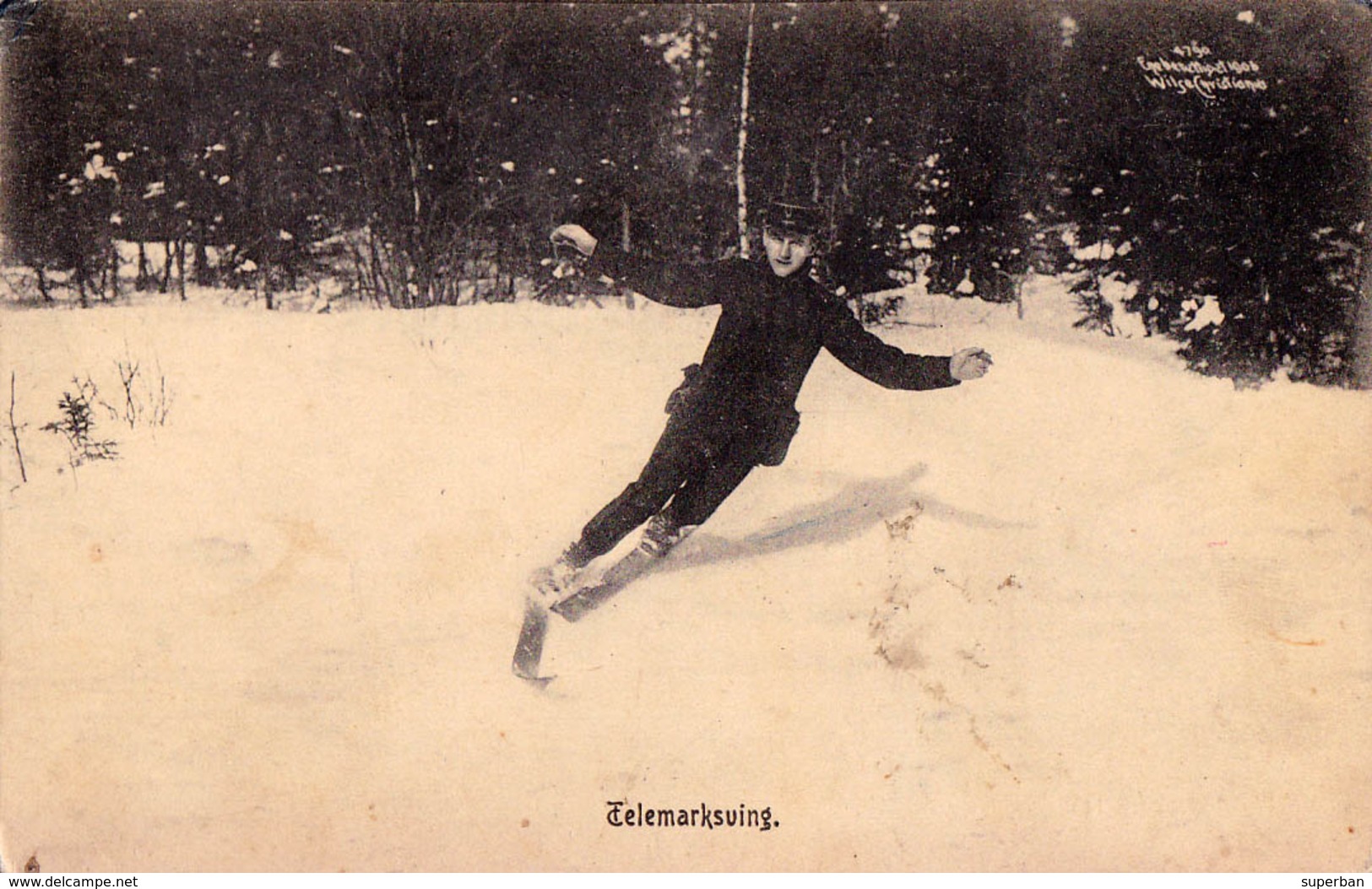 NORWAY / NORGE / NORVÈGE : SKI / SKIING : TELEMARKSVING / TELEMARK TURN - ANNÉE / YEAR : 1906 (v-587) - Norwegen