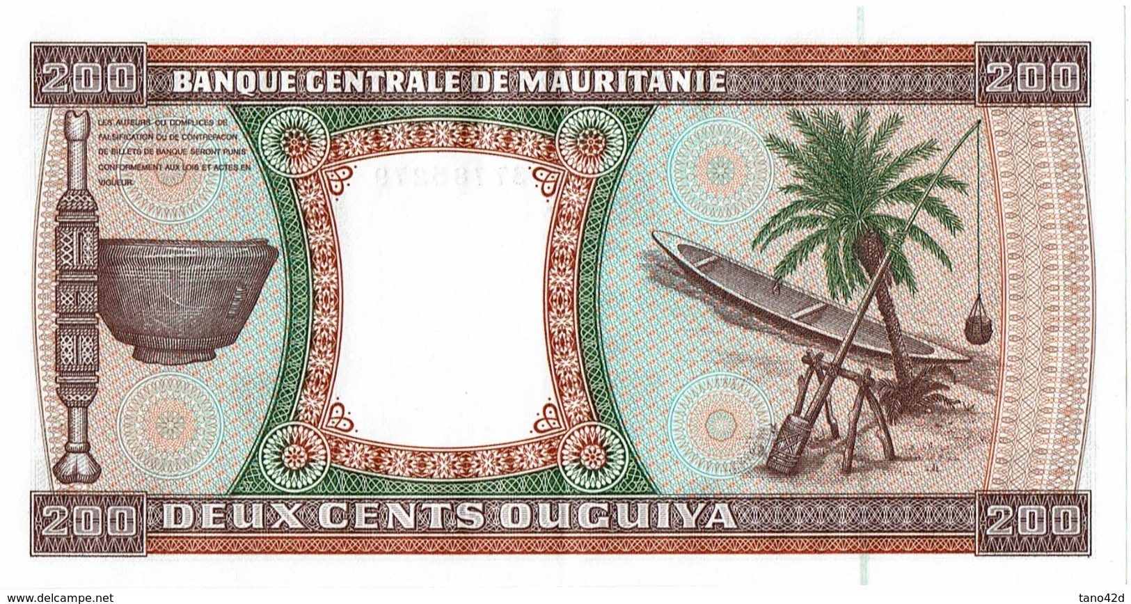 CIRC9- MAURITANIE BILLET DE BANQUE 200 OUGUIYA 28/11/2001 NON CIRCULE TTB - Mauritanie