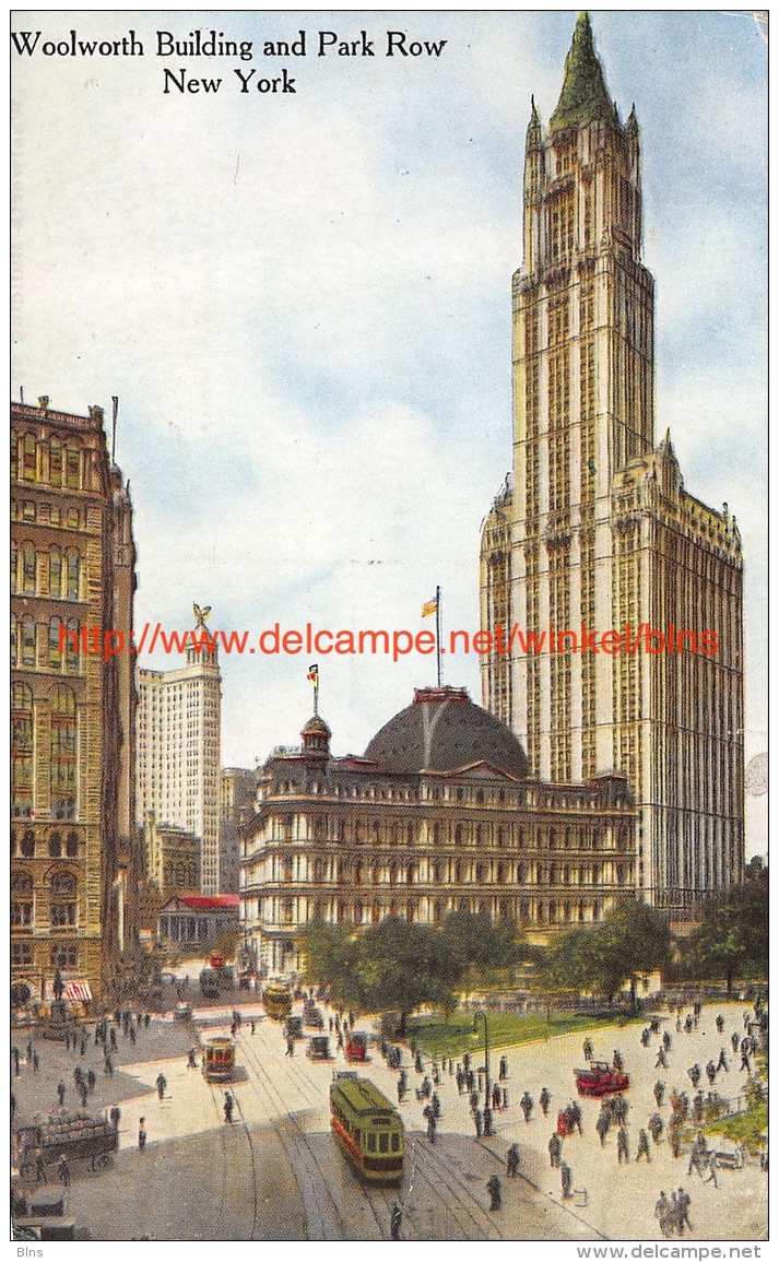 1919 Woolworth Building And Park Row New York - Autres & Non Classés