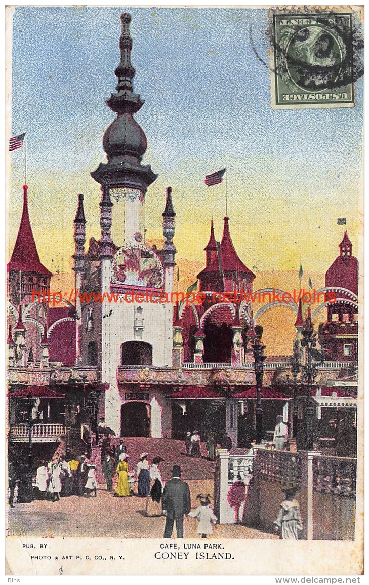 1909 Cafe Luna Park Coney Island New York - Autres & Non Classés