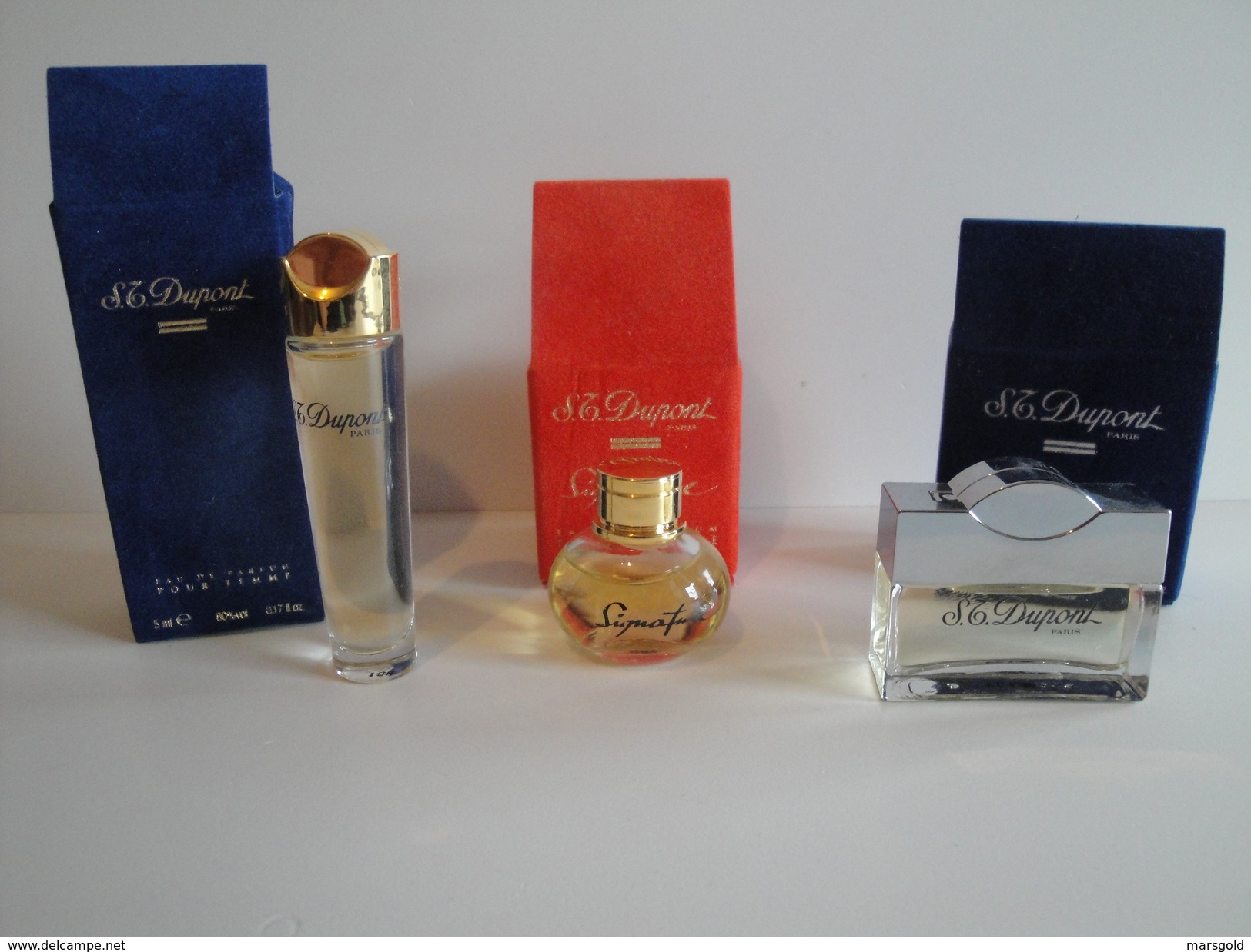 3 Miniatures De Parfum S.T. Dupont " Dupont - Signature " - Eau De Toilette - Eau De Parfum - 5ml - Non Classés