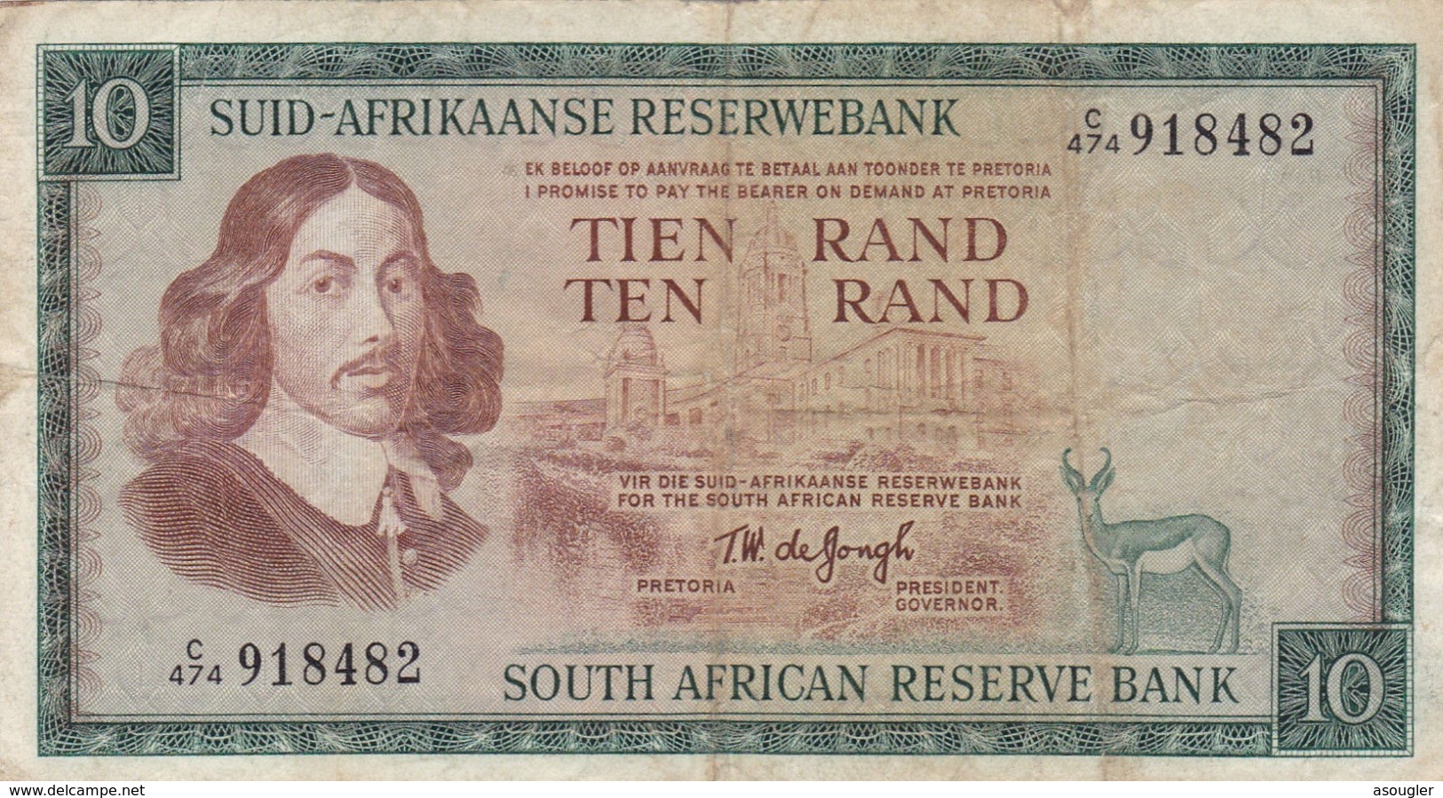 SOUTH AFRICA 10 RAND ND (1975) P-114c F - Afrique Du Sud