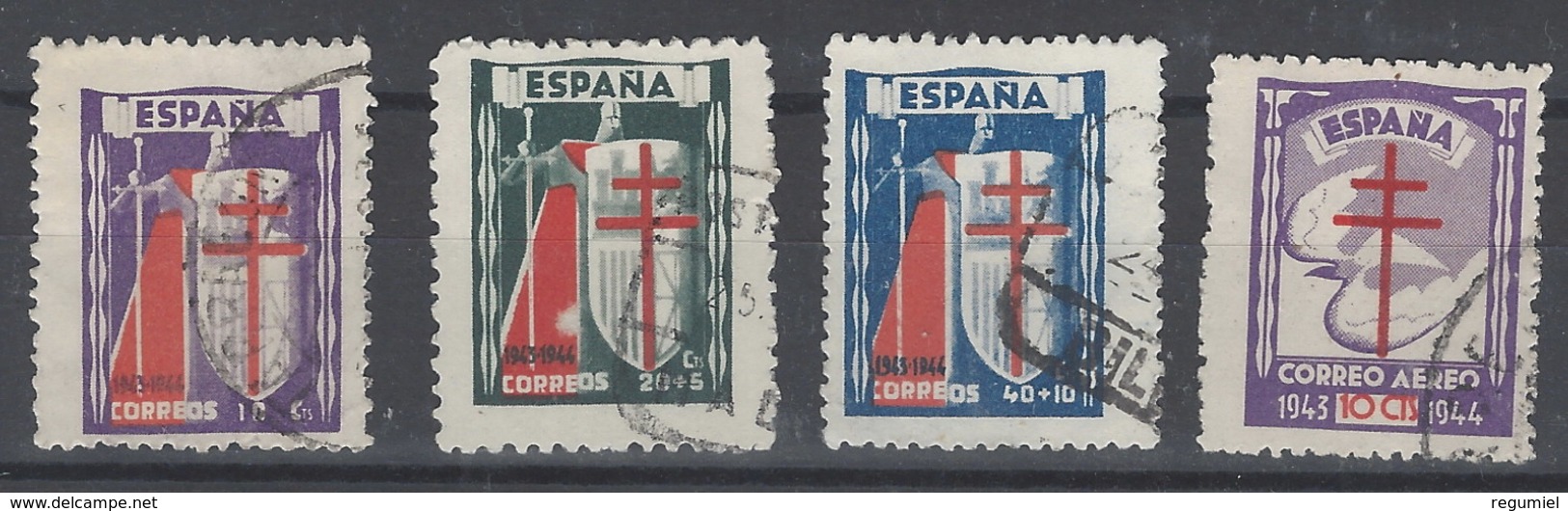 España U 0970/973 (o) Tuberculosos. 1943 - Oblitérés