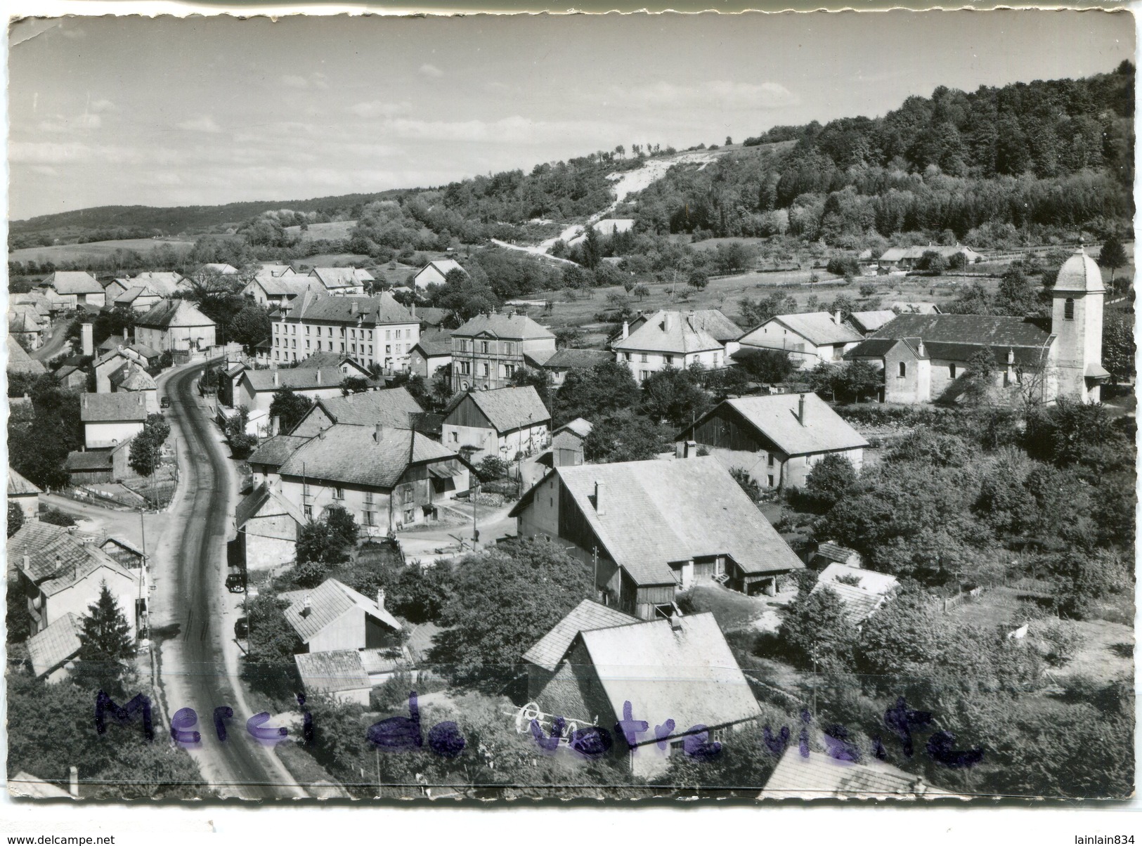 636 - MAMIROLLE - ( Doubs ) -Vue Aérienne,  Route Nle Besançon- Morteau, Eglise, écrite 1955, Grand Format, BE, Scans. - Other & Unclassified