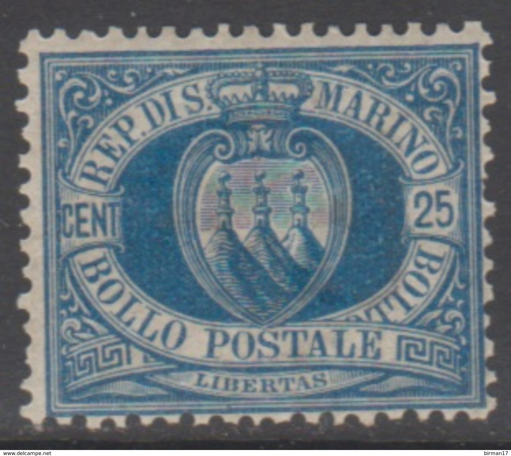 SAINT-MARIN 1895-99 1 TP Armoiries N° 30 Y&T Neuf * Charnière - Neufs