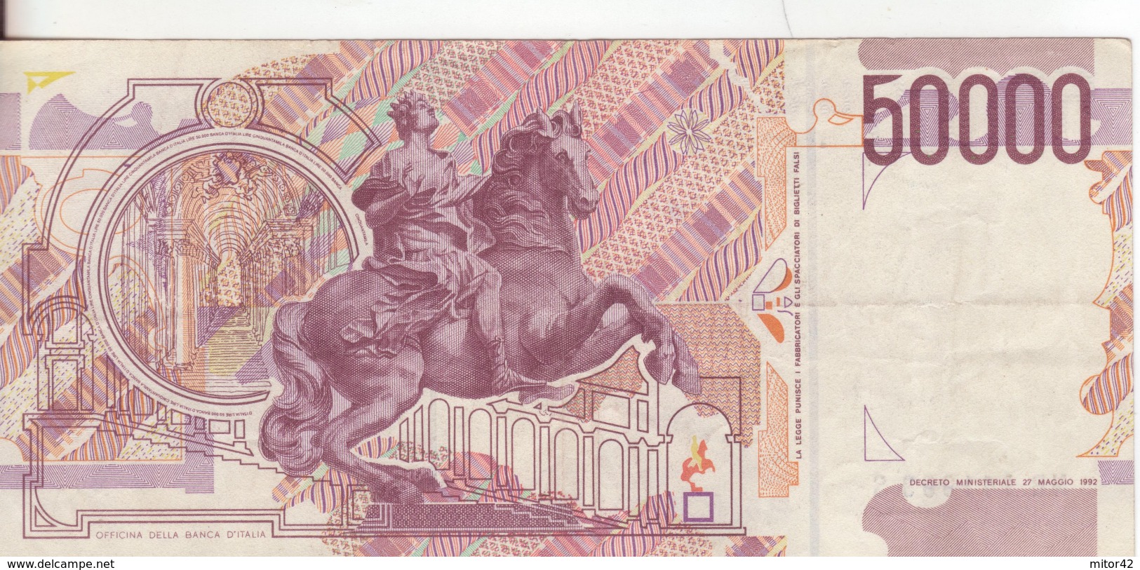 9*-Cartamoneta-Banconota  Italia Repubblica Da L.50.000 Bernini II^ Serie-NB 141999 S-Condizione:SPL-Circolata - 50000 Lire