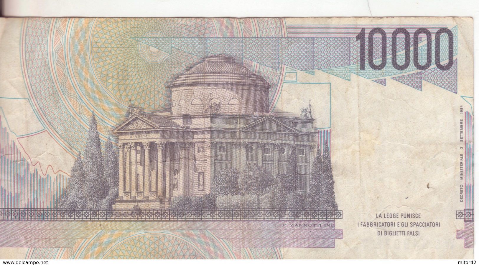 68*-Cartamoneta-Banconota  Italia Repubblica Da L10.000 Volta-Serie WC 949075 T-Condizione:Circolata - 10.000 Lire