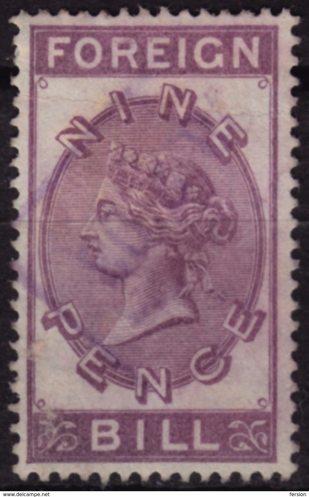 FOREIGN BILL - P.9 - REVENUE FISCAL DUTY TAX STAMP - Used - 1881 UK Great Britain / Queen Victoria - Steuermarken