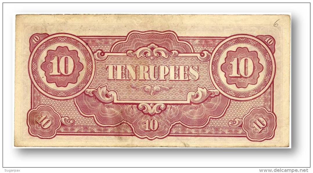 BURMA ( Now Myanmar ) - WWII - Japanese Occupation - 10 Rupees - ND ( 1942 - 44 ) - P 16.a - Serie BA - Myanmar