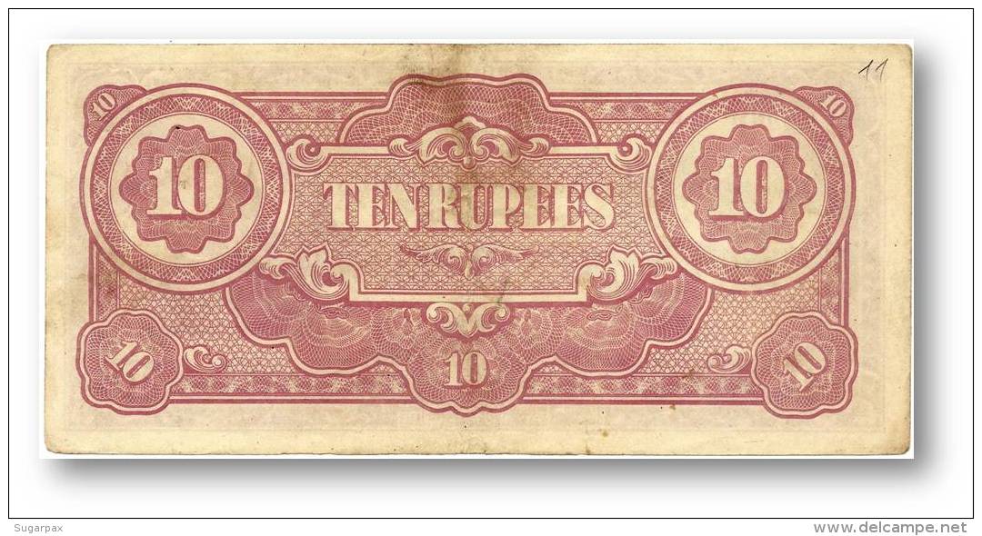 BURMA ( Now Myanmar ) - WWII - Japanese Occupation - 10 Rupees - ND ( 1942 - 44 ) - P 16.a - Serie BA - Myanmar