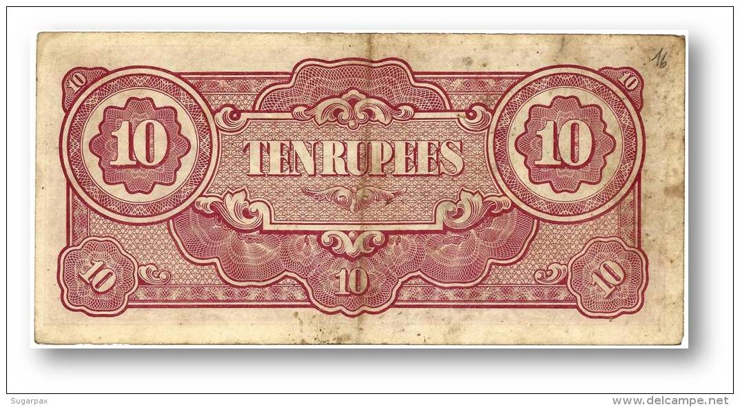 BURMA ( Now Myanmar ) - WWII - Japanese Occupation - 10 Rupees - ND ( 1942 - 44 ) - P 16.a - Serie BA - Myanmar