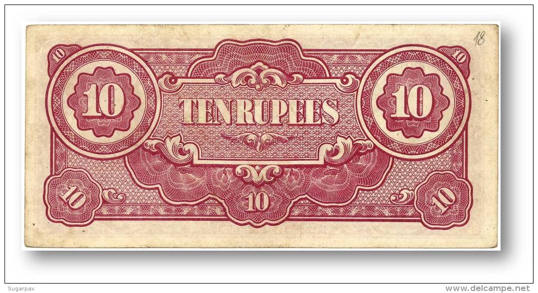 BURMA ( Now Myanmar ) - WWII - Japanese Occupation - 10 Rupees - ND ( 1942 - 44 ) - P 16.a - Serie BA - Myanmar