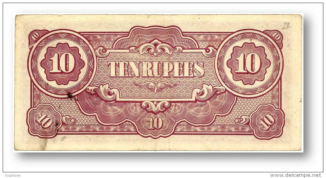 BURMA ( Now Myanmar ) - WWII - Japanese Occupation - 10 Rupees - ND ( 1942 - 44 ) - P 16.a - Serie BA - Myanmar