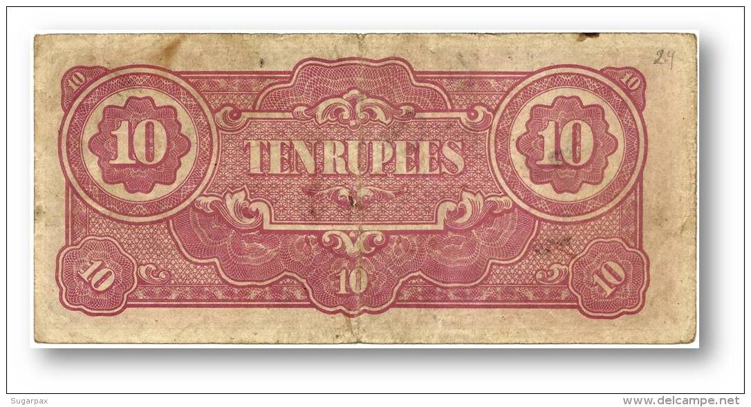 BURMA ( Now Myanmar ) - WWII - Japanese Occupation - 10 Rupees - ND ( 1942 - 44 ) - P 16.a - Serie BA - Myanmar