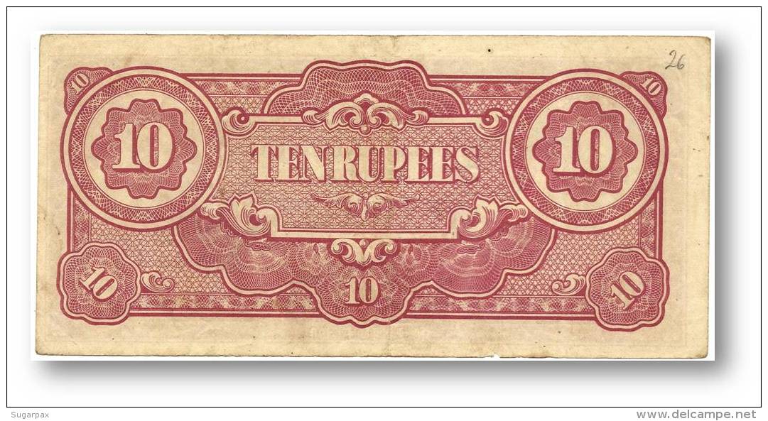 BURMA ( Now Myanmar ) - WWII - Japanese Occupation - 10 Rupees - ND ( 1942 - 44 ) - P 16.a - Serie BA - Myanmar