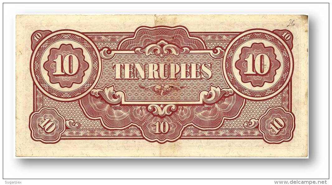 BURMA ( Now Myanmar ) - WWII - Japanese Occupation - 10 Rupees - ND ( 1942 - 44 ) - P 16.b - Serie BA - W/o Wmk - Myanmar