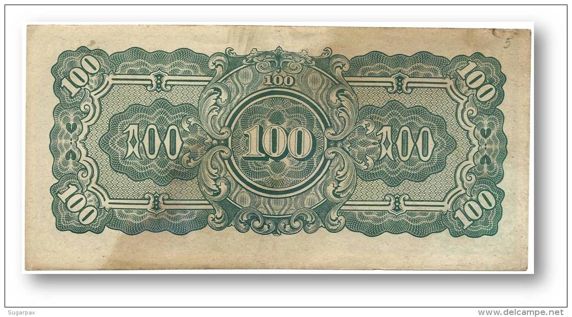 BURMA ( Now Myanmar ) - WWII - Japanese Occupation - 100 Rupees - ND ( 1944 ) - P 17.b - Serie BA - W/o Wmk - Myanmar