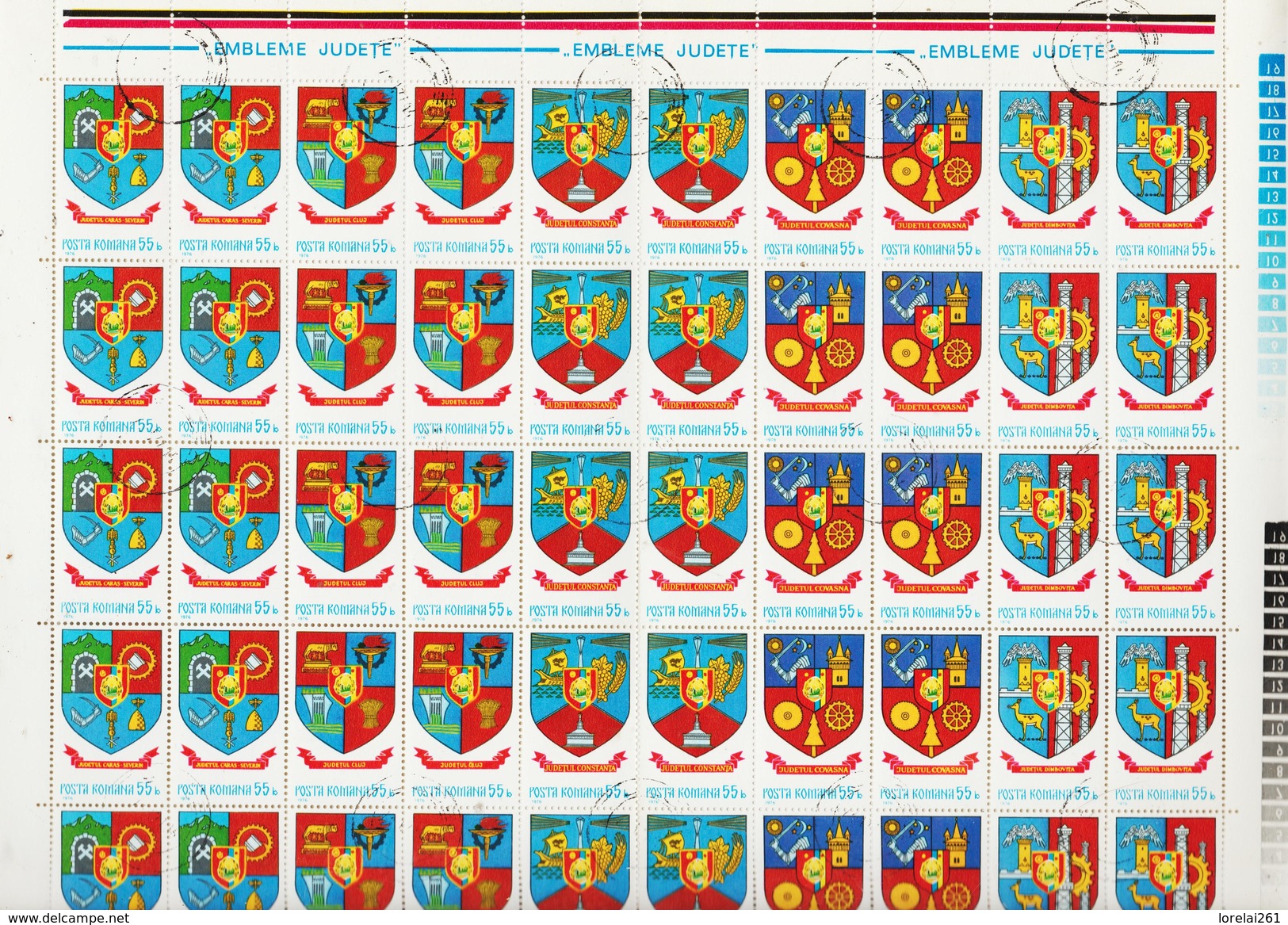 1977 - EMBLEMELE JUDETELOR Mi No 3442/3466  FULL - Feuilles Complètes Et Multiples