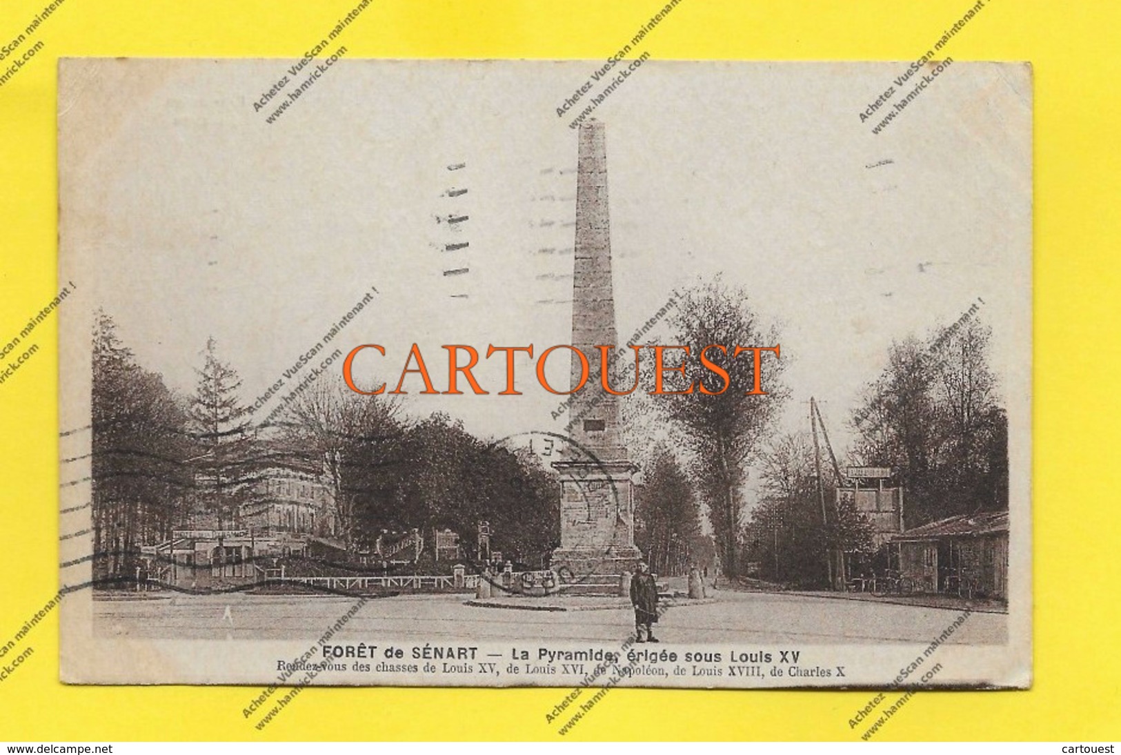 CPA 91 Forêt De SENART La Pyramide Route De Paris à Melun 1936 ( Prix Net ! ) ( Dos Superbe Oblitération ) - Sénart