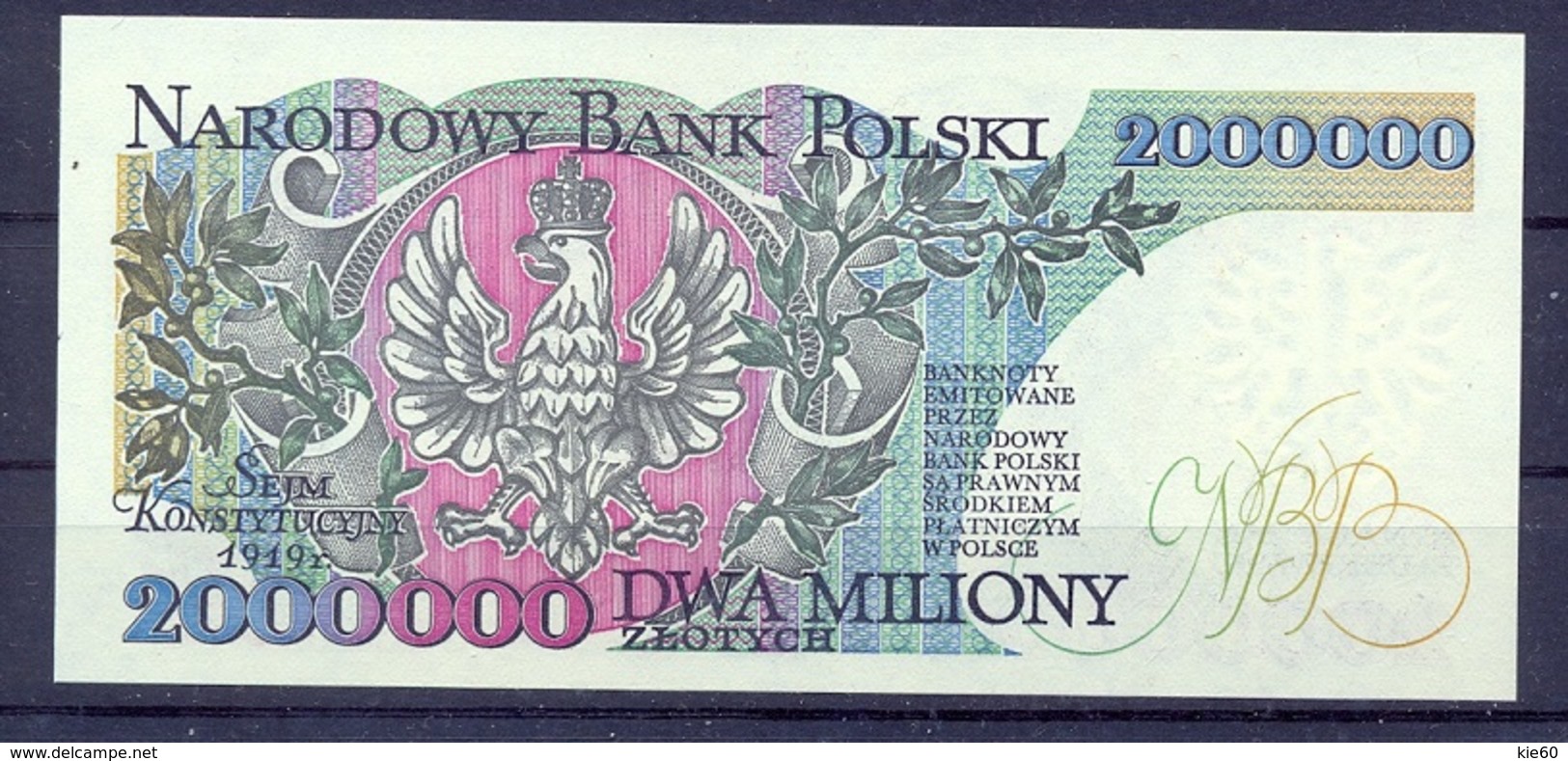 Poland  - 1992 - 2 000 000  Zlotych.....P158b.. UNC.. - Poland