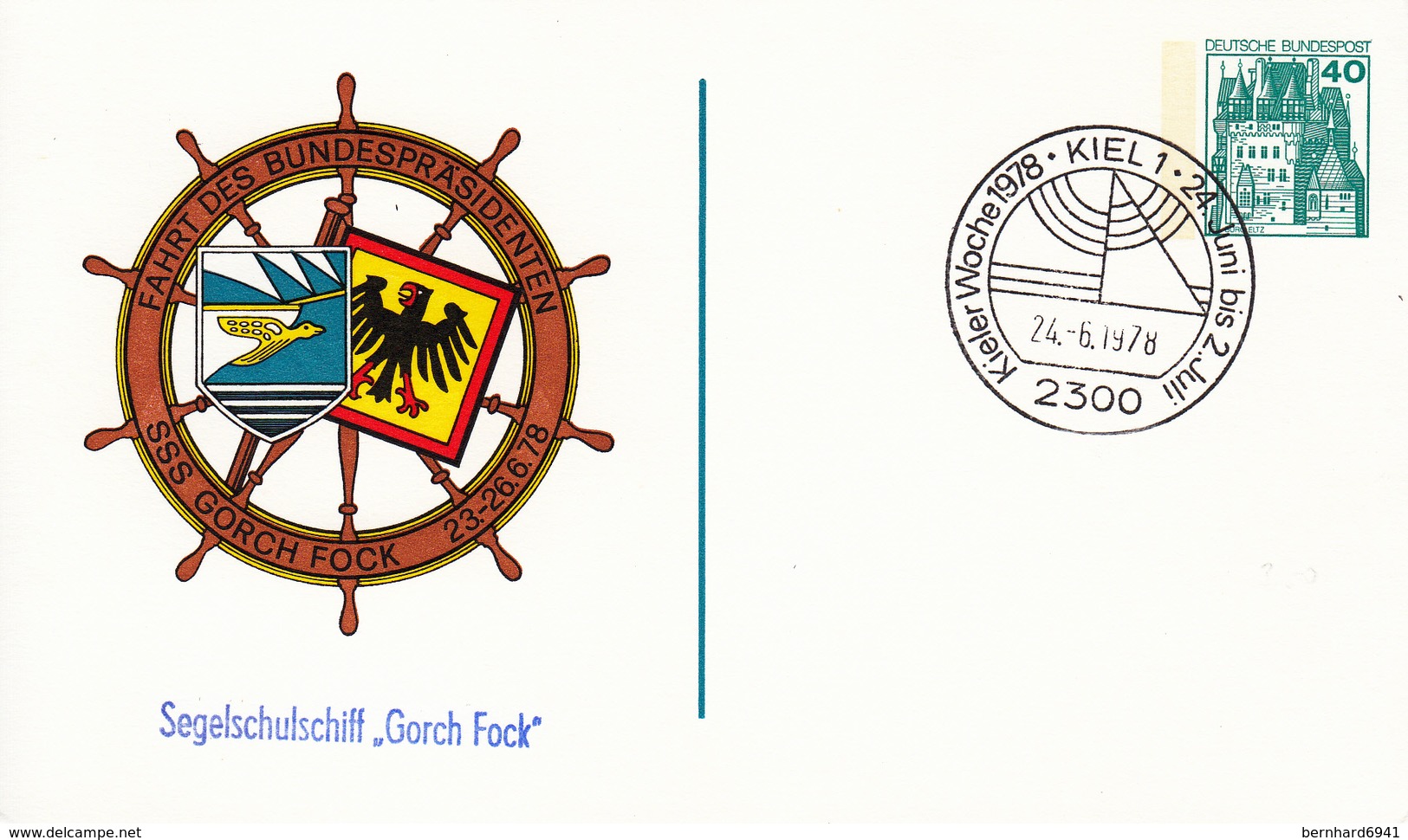 NPP 100/72 Fahrt Des Bundespräsidenten SSS Gorch Fock 1978, Kiel 1 - Privatpostkarten - Gebraucht