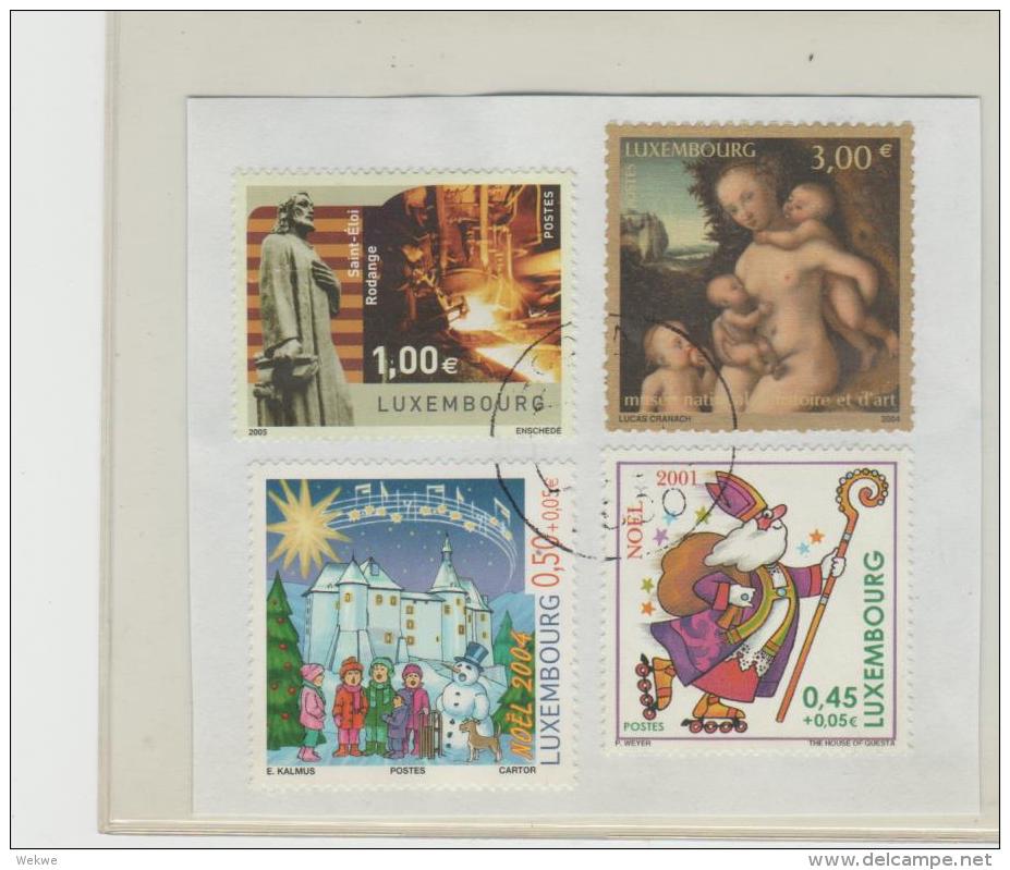 Luxemburg 001 / Ausschnitt Mit 4 Marken Von 2001 + 2005 O - Used Stamps