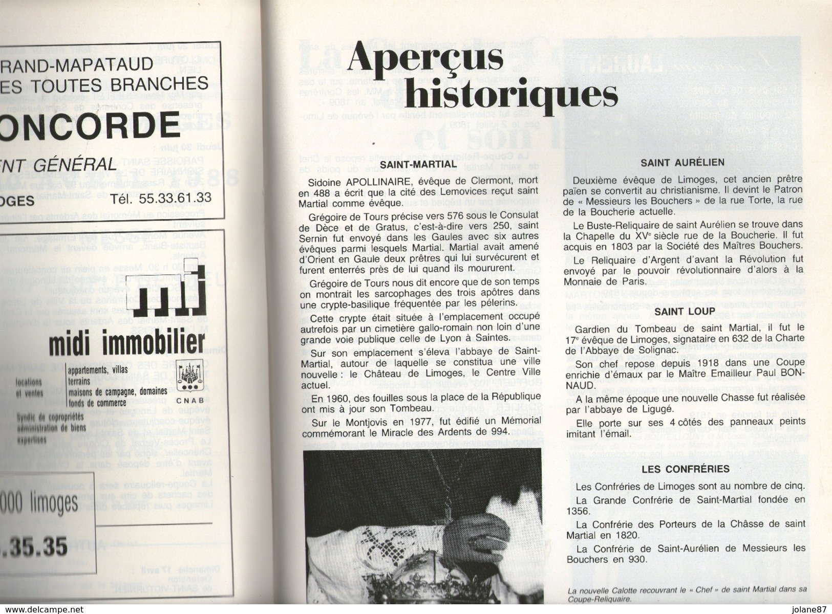 LIVRET  68ème OSTENSIONS SEPTENNALES   LIMOGES  1988 - Limousin