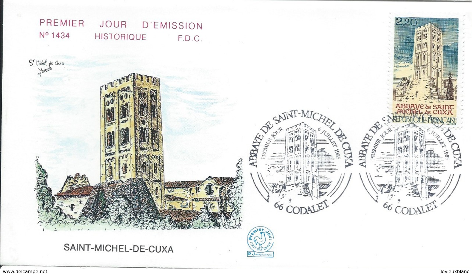 Enveloppe Premier Jour D'émission/Abbaye Saint Michel De Cuxa/CODALET/1985     PJE71 - Autres & Non Classés