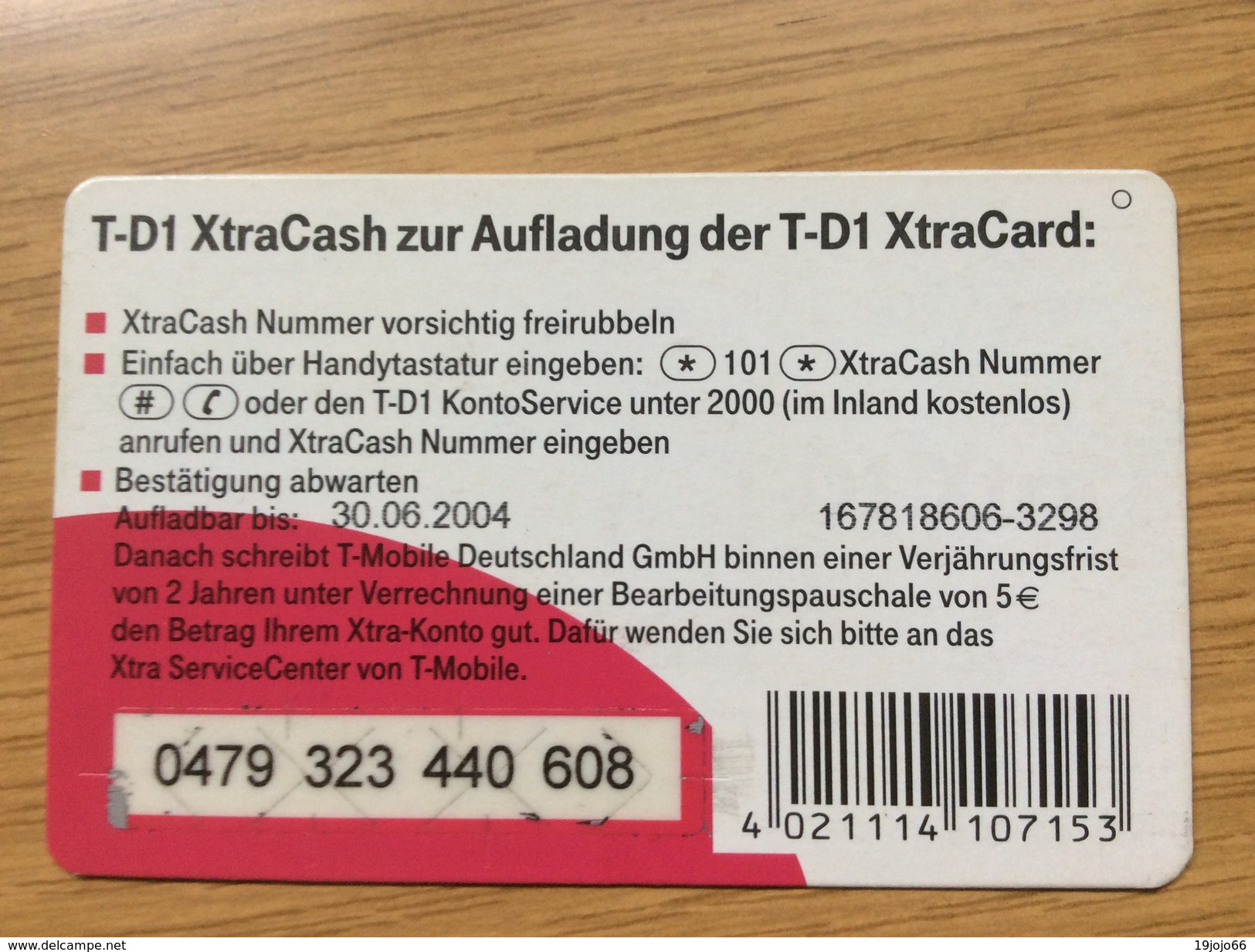 German Telekom Xtracash Card 15 &euro; - Limited Edition Disney - Little Printed -  Used Condition - [2] Prepaid