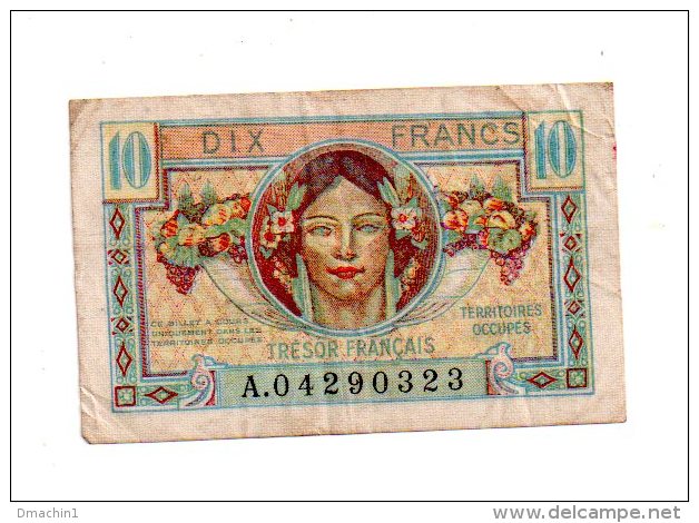 Trésor Français -10 Francs-voir état - 1947 Trésor Français