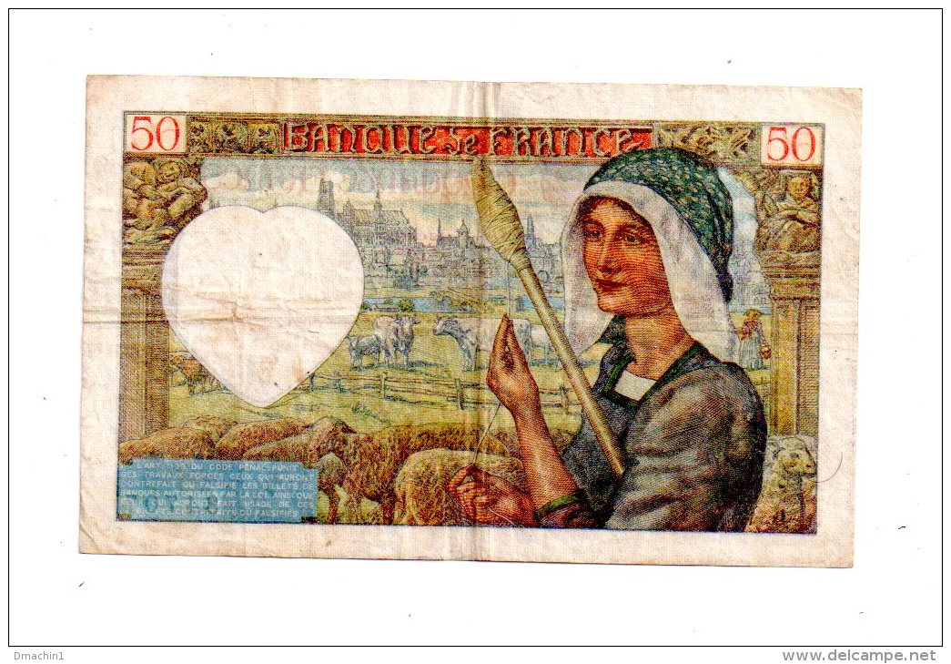 Un Billet De 50 Francs -Jacques Coeur-voir état - 50 F 1940-1942 ''Jacques Coeur''