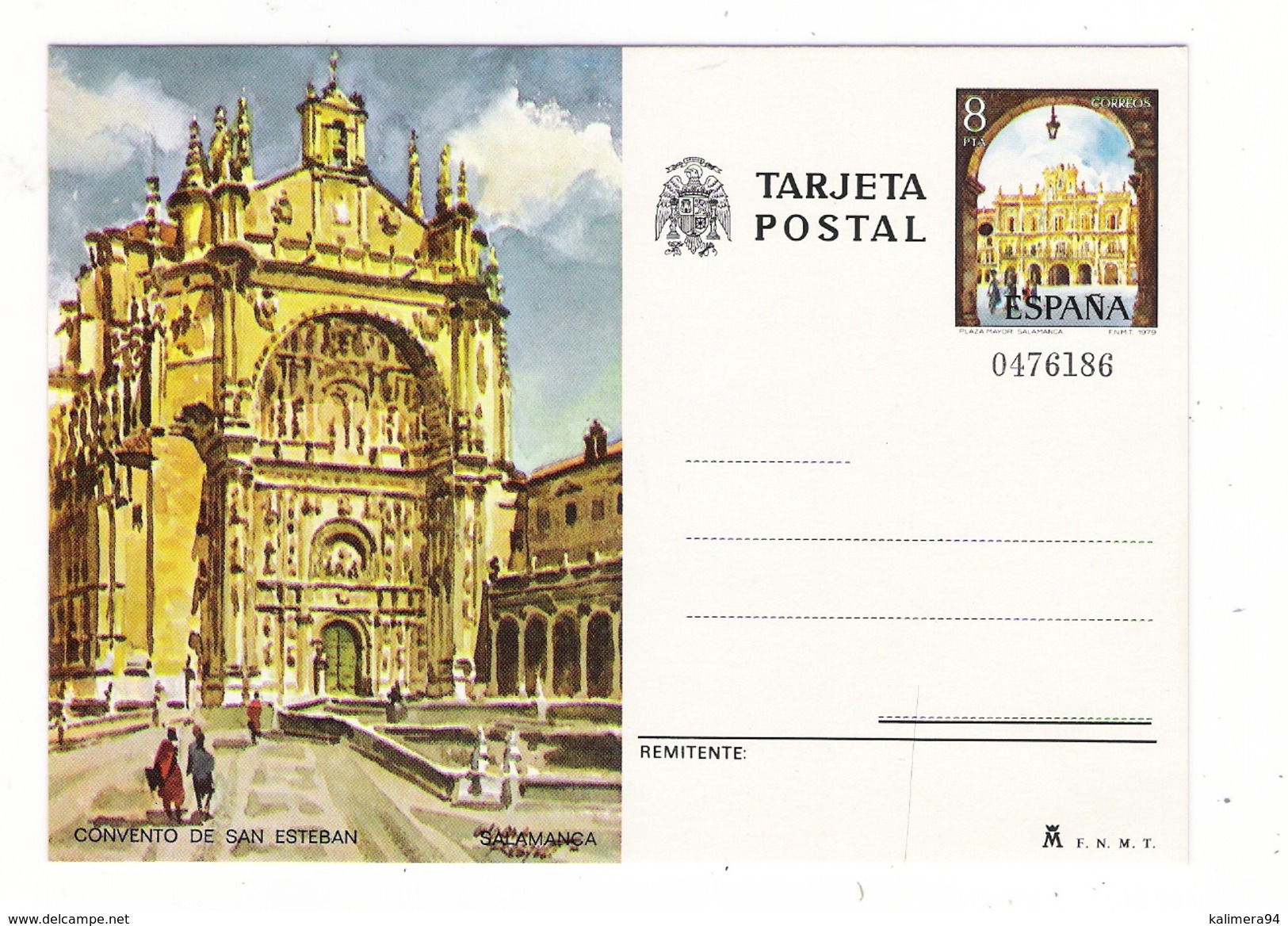 ESPAGNE  1979  /  ENTIER  POSTAL  NEUF  ( Carte Postale Numérotée ) /  SALAMANCA , CONVENTO  DE  SAN  ESTEBAN - 1931-....