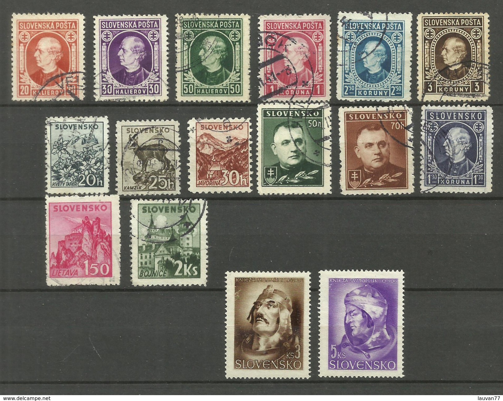 Slovaquie N°24 à 29, 41 à 44, 45A, 46A, 55, 57, 105, 106 Cote 5.70 Euros - Used Stamps