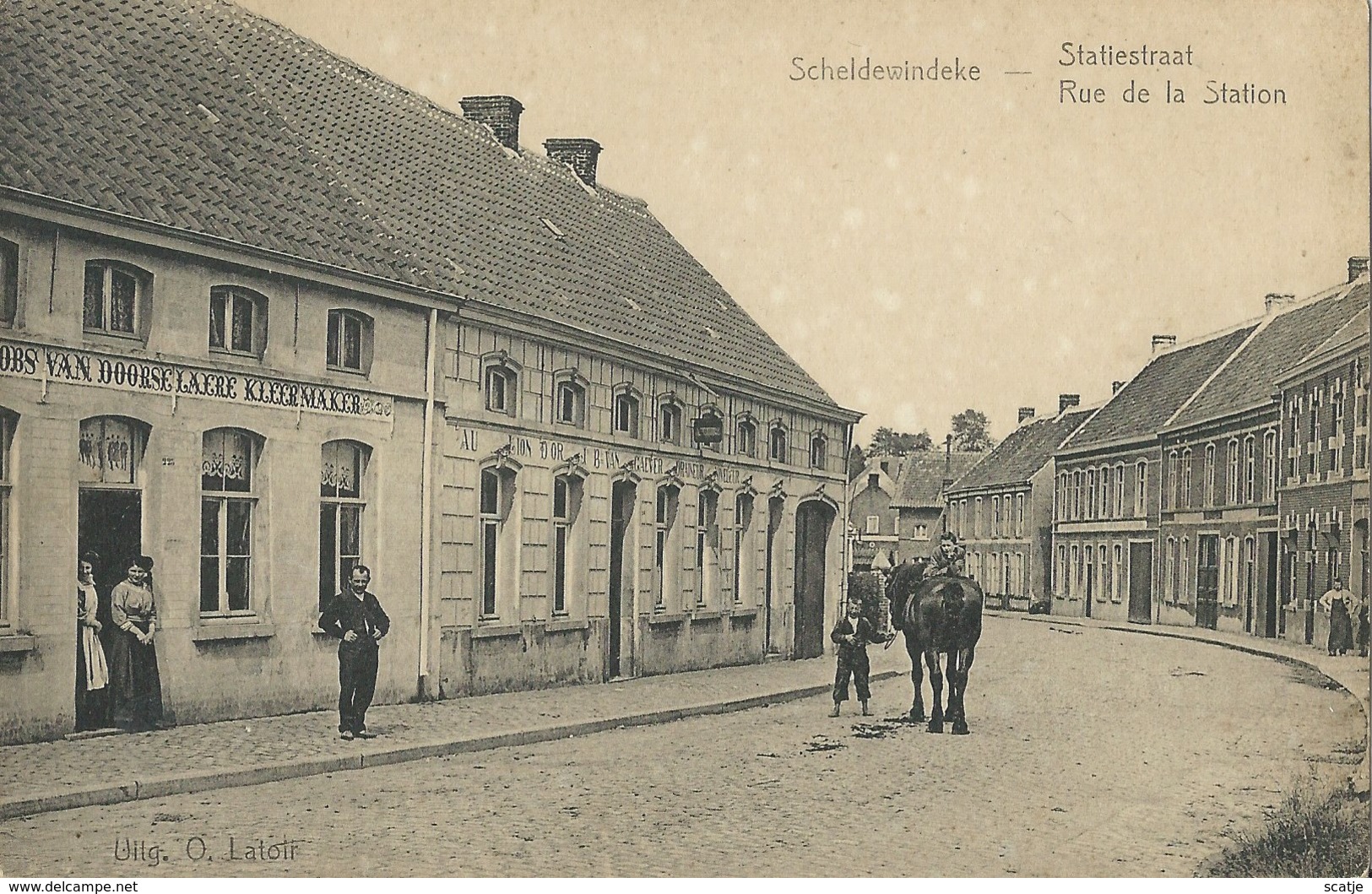 Scheldewindeke   -   Statiestraat   -   1907  Naar   Berchem - Oosterzele