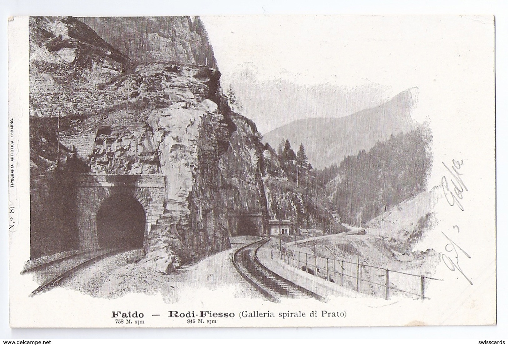 FAIDO: Gotthardbahn Rodi-Fiesso, Galleria Spirale Di Prato 1901 - Prato