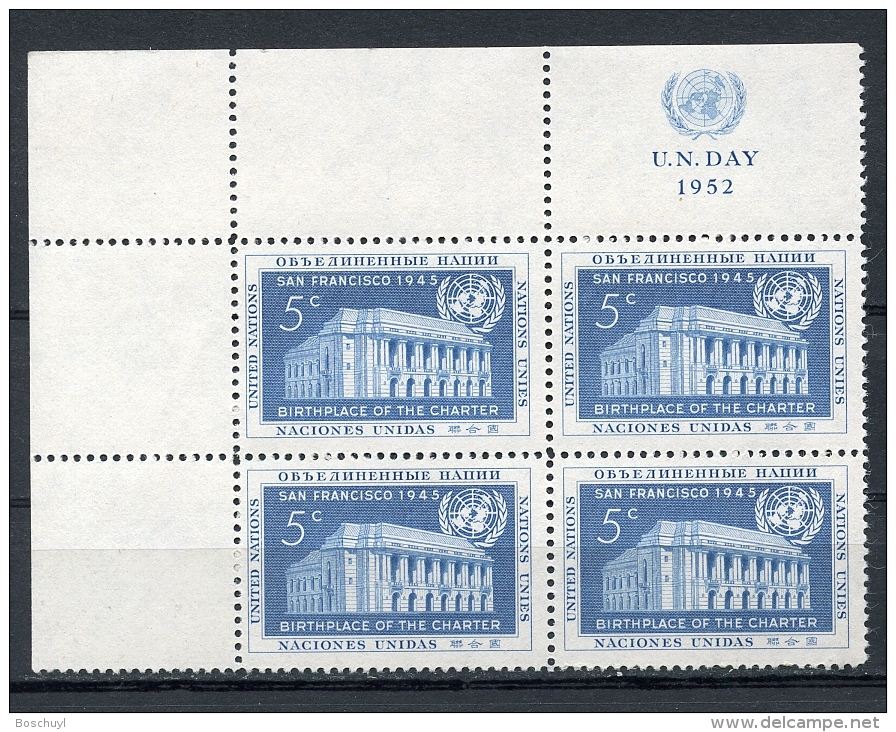 United Nations New York, 1952, UN Day, UL MI4, MNH, Gaines 12, Michel 16 - Other & Unclassified