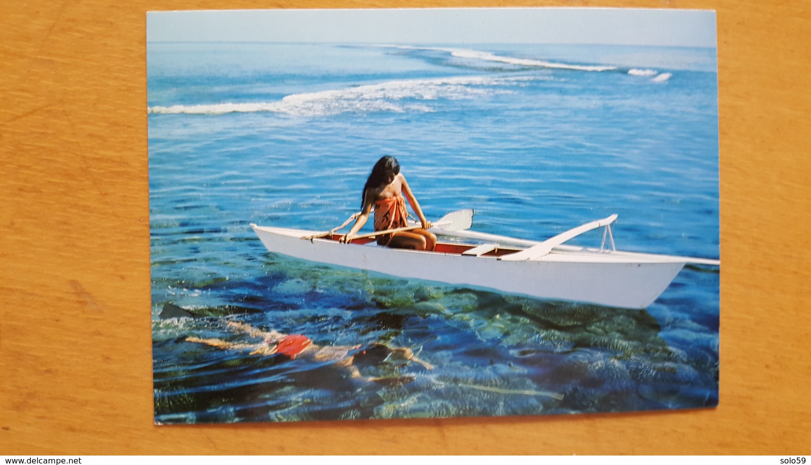 SPEAR FISHING ON TAHITIAN REEF - Carte Postale Neuve Années 70 - Très Bon état - Dos Partagé - Polynésie Française