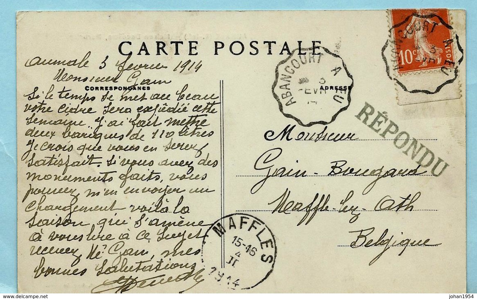 NO PAYPAL *** Carte Postale AUMALE (S.-Inf.) - Maison Decostre, Marbrier + Ambulant Abancourt A EU 1914 - Aumale