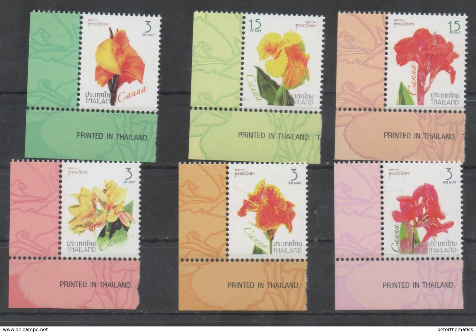 THAILAND ,2016, MNH, FLOWERS, 6v - Other & Unclassified