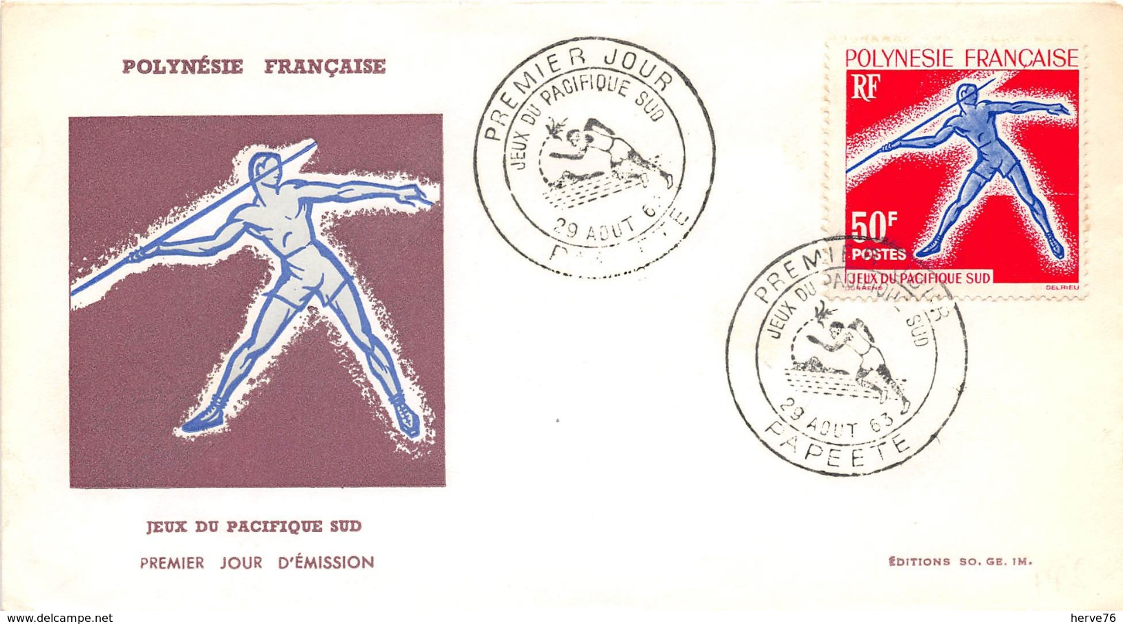 Enveloppe Premier Jour  FDC - PAPEETE - POLYNESIE FRANCAISE - Jeux Du Pacifique Sud - 1963 - FDC