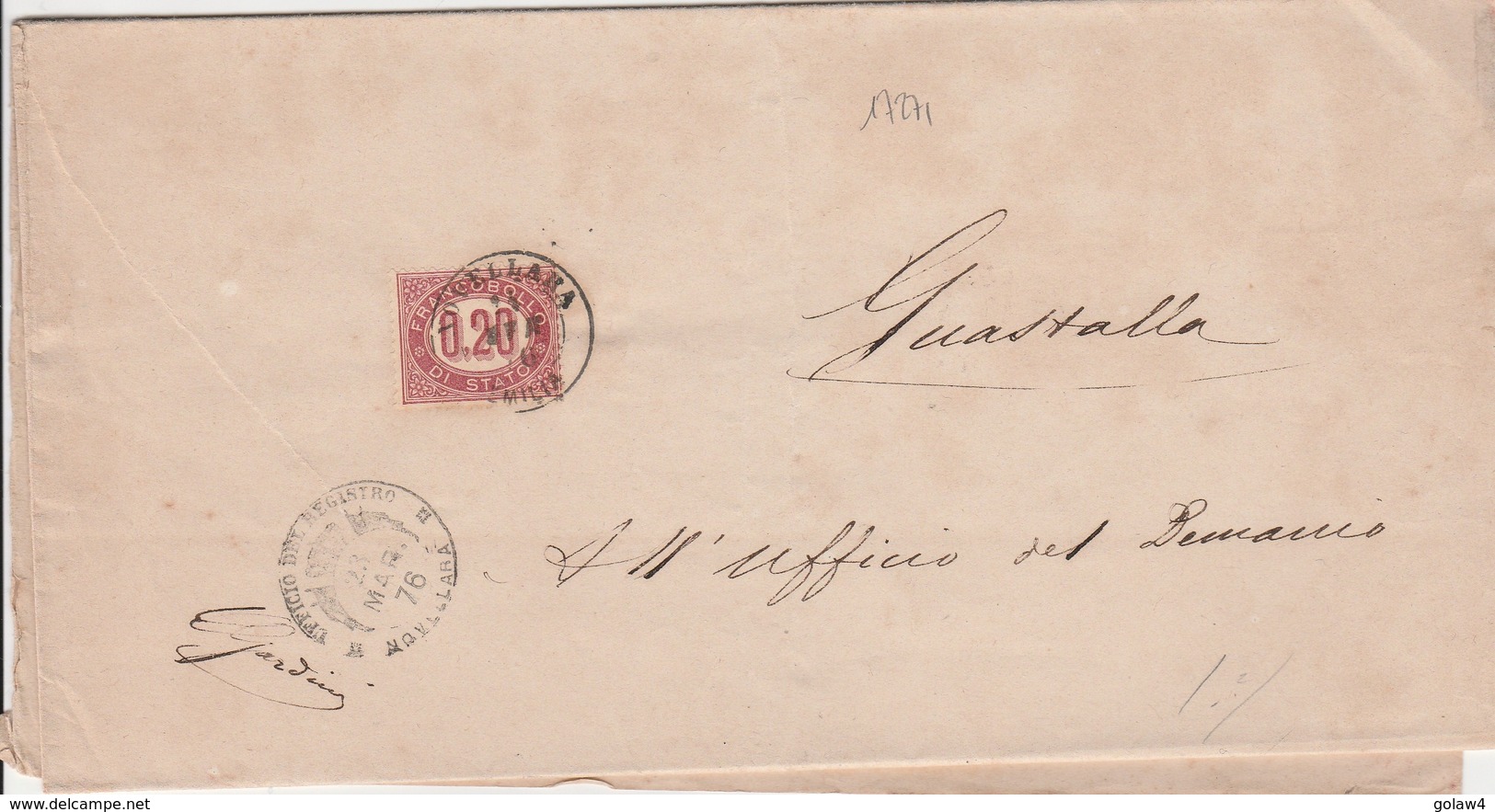 17271# ITALIE FRANCOBOLLO LETTRE Obl NOVELLARA EMILIA 1876 Pour GUASTALLA ITALIA - Storia Postale